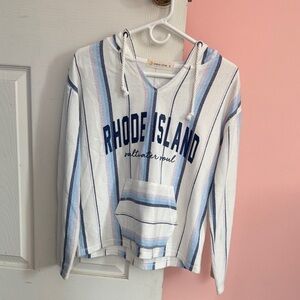 Women’s Striped Hoodie - Blue, Purple, and White